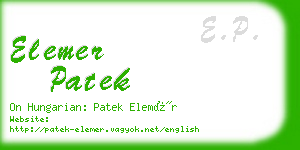 elemer patek business card